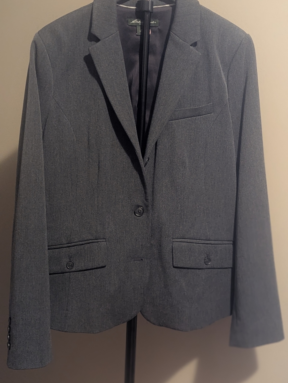 Eddie Bauer Dark Gray Single-Breasted Women's Blazer